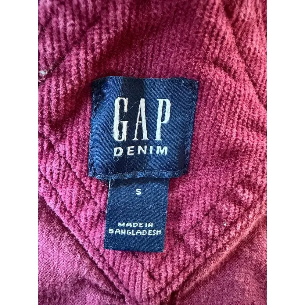 GAP Denim Kids Girls Corduroy Overalls Burgundy Skinny Size 6-7 (S)